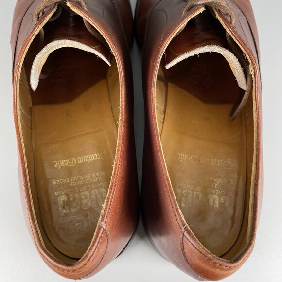 Royal Tweed by Cheaney Men’s UK 10.5 US 11.5 Brown Leather Cap Toe Oxford Shoes - Picture 8 of 10